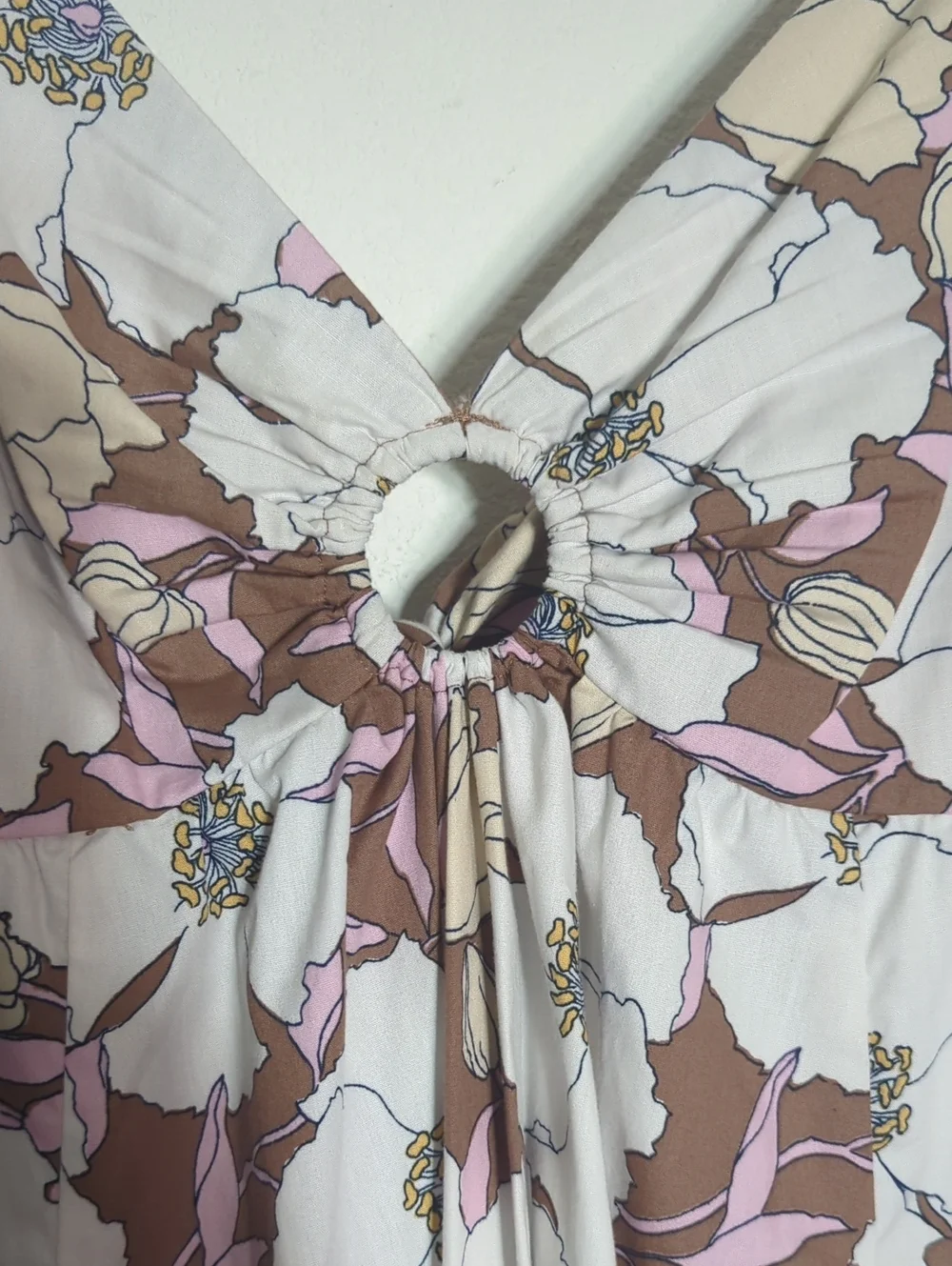 Abercrombie & Fitch Womens O Ring Dress Floral Puffed Sleeve Cottagecore Medium